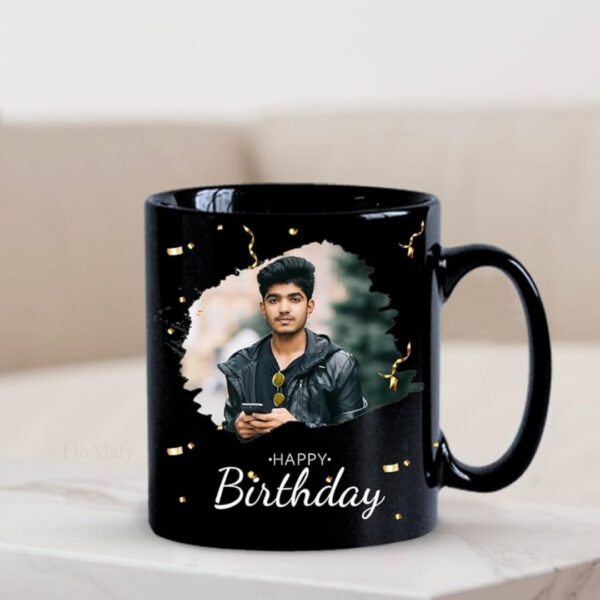 Personalised Photo Black Mug - 4